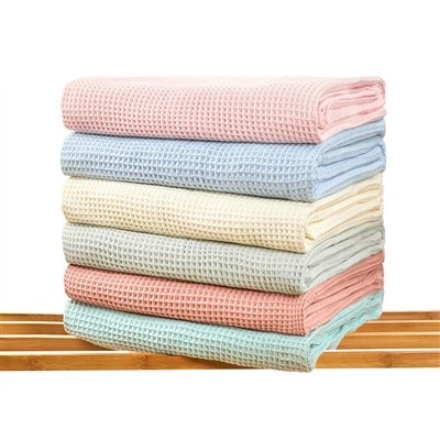 Coperta waffle leggera in puro cotone